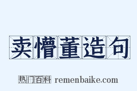 卖懵董造句是什么意思的图片